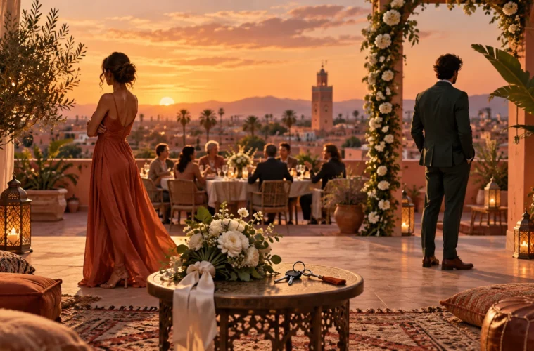 Illustration éditoriale de la fin de L’Heureuse élue à Marrakech
