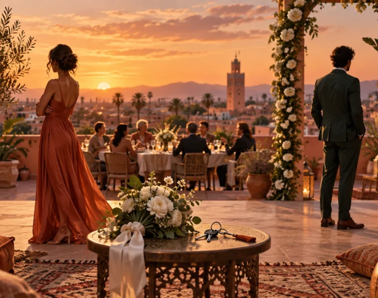 Illustration éditoriale de la fin de L’Heureuse élue à Marrakech