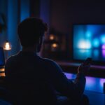 Scène éditoriale abstraite évoquant Motomaz et le streaming de films et séries
