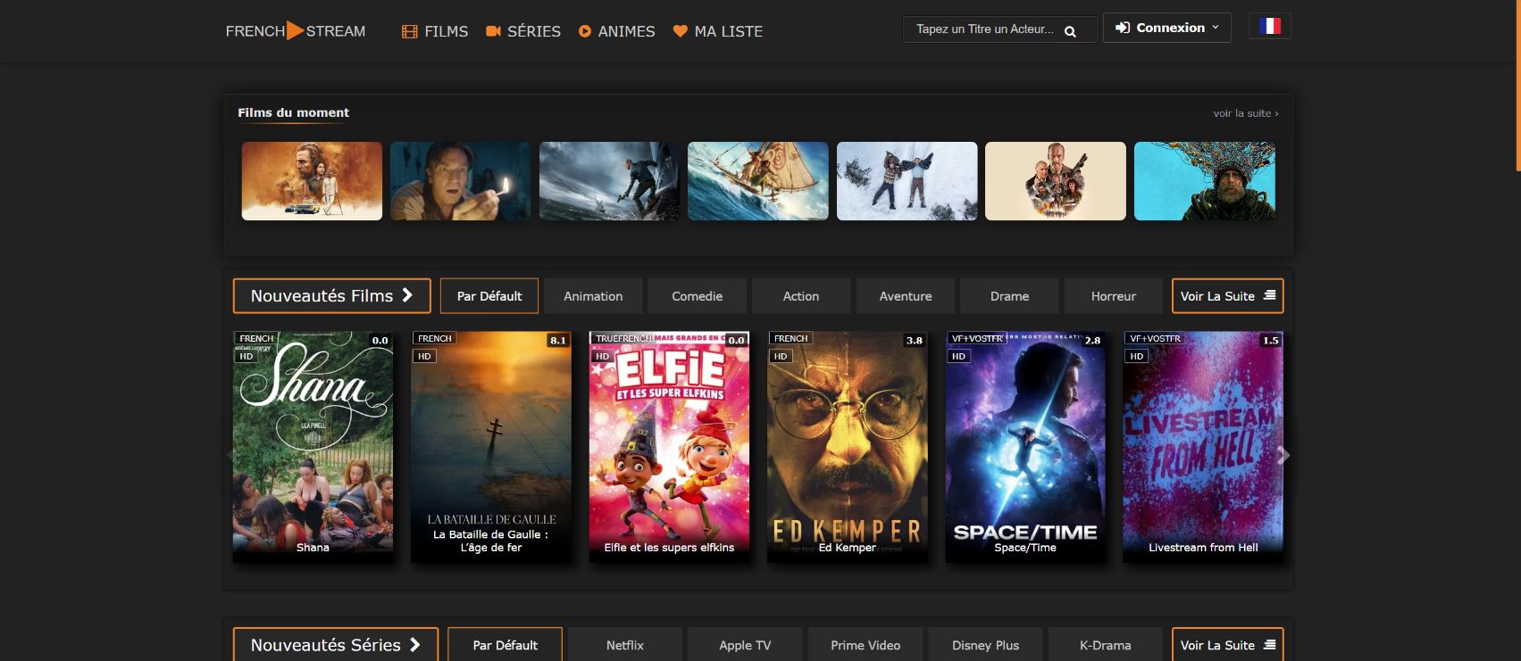 Catalogue French Stream sur fs01.lol observé le 1er octobre 2026 - capture documentaire GTLF